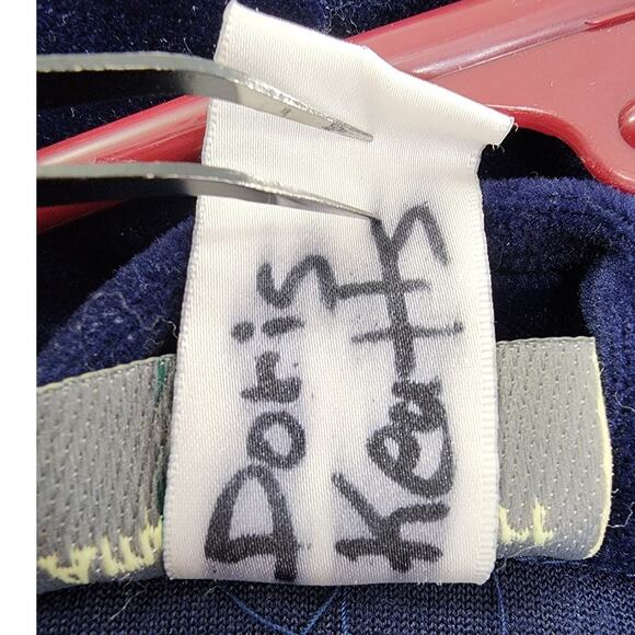 Vintage 80s Amanda Stewart Embroidered Velvet Long Wrap Robe Size M Blue Pockets - Picture 6 of 9